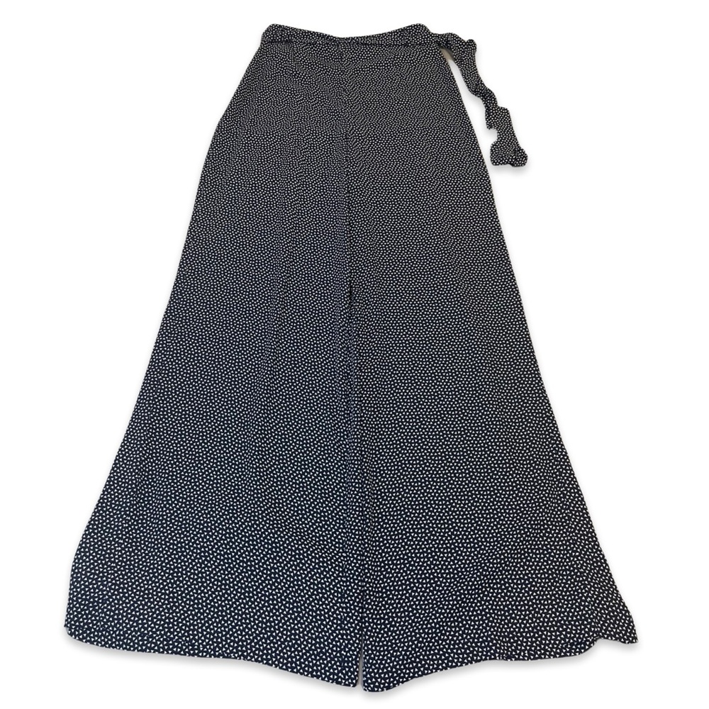 ZARA White Triangle Dark Blue Palazzos Pants Small